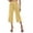 Yellow, variant on ManxiVoo Women Loose High Waist Wide Leg 3/4 Capri Pants with Drawstring and Pockets Casual Trousers L Size Beige
