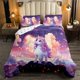 thumbnail image 1 of Tamaño Unicornio juegos de cama para Niñas Unicornio púrpura Juego de edredón Dormitorio lindo, 1 of 6