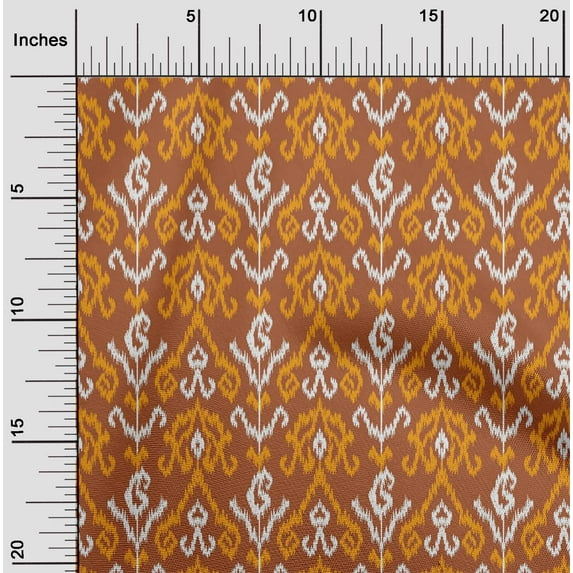 oneOone Organic Cotton Poplin Twill Fabric Stripe & Paisley Ikat Print Fabric By Yard 42 Inch Wide