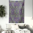 thumbnail image 3 of Psychedelic Tapestry, Fractal Pattern 90's Style Tribal Themed Modern Mandala Bohemian Hippie Print, Wall Hanging for Bedroom Living Room Dorm Decor, 60W X 80L Inches, Purple Green, by Ambesonne, 3 of 5