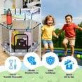 thumbnail image 3 of Baxluxe Toddler Trampoline for Kids Ages 3-8, 55in 7-in-1 Upgraded Indoor Trampoline with Net ,500lbs Capacity Safe Trampoline Toys,Inside Mini Trampoline Boys Girls Outdoor Adjustable Height, 3 of 8