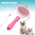 thumbnail image 5 of Self-Cleaning Slicker Brush Comb, Cat Dog Grooming Long Short Hair, Pet Shedding Massaging Tool One Key Self Clean Rabbits Dog Cat Hair Grooming Comb, paw Pet Stainless (Pink), 5 of 5