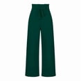 thumbnail image 3 of Pantalones Palazzo de Pierna para Mujer, con Cinturón, Cintura Alta, Informales, Holgados, Largos y con Bolsillos. Verde Oscuro XL, 3 of 9