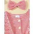 thumbnail image 6 of Baby Toddler Girl Fall Dresses Outfit, 3 8 12 18 24 Months 2T 3T Striped Ruffle Long Sleeve A-Line Dress Bow Hair Clip 2 Piece Set, 6 of 9