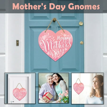 

FORYULIK Suction Hooks for Wreaths Front Door Welcome Sign - Heart-Shaped Happy Mother s Day Sign Home