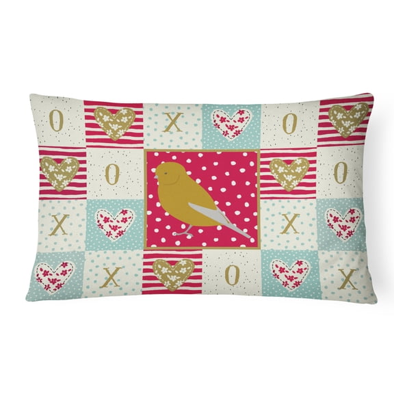 Carolines Treasures CK5506PW1216 Norwich Canary Love Canvas Fabric Decorative Pillow, Red, 12H x16W, multicolor