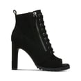 thumbnail image 2 of BAR III Womens Black Lace Zipper Accent Comfort Damas Open Toe Stiletto Zip-Up Shootie 9.5 M, 2 of 4