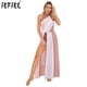 thumbnail image 2 of Disfraz de leotardo de gimnasia lírica de Ballet para mujer, vestidos con tutú de bailarina para fiesta de graduación sin mangas con cuello simulado, Ropa de baile moderna, 2 of 5