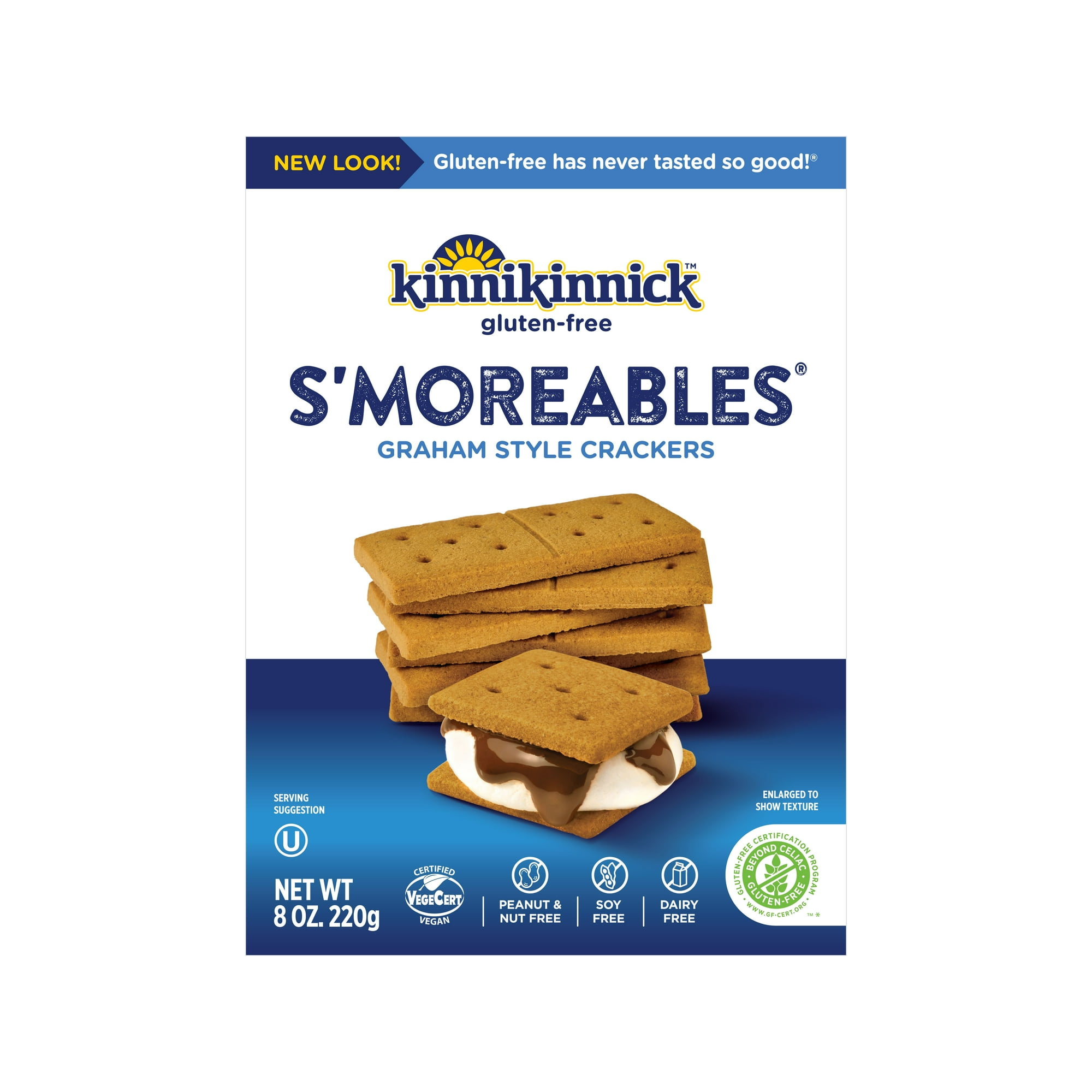 Kinnikinnick Gluten-Free Smoreables Graham Style Crackers Gluten-Free Crackers Gluten-Free Vegan Kosher Peanut Free Nut Free Soy Free Dairy Free 8 oz
