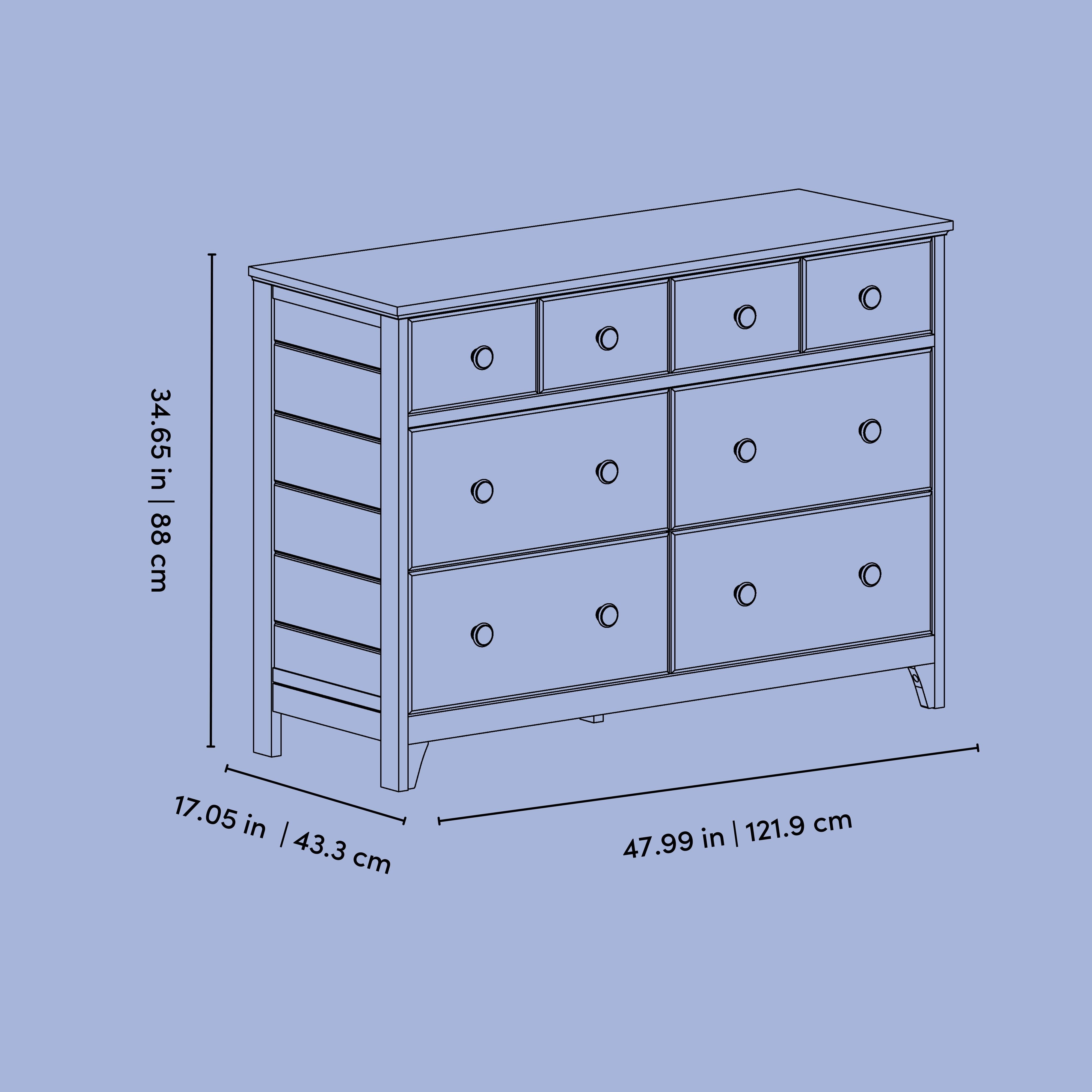 Commode de rangement double avec 6 tiroirs Moss de Storkcraft