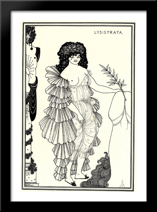 Lysistrata Shielding Her Coynte 28x40 Large Black Wood