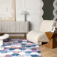 thumbnail image 2 of Rug Branch Modern Checkered Geometric Purple Cream Indoor Soft Area Rug - 6x9, 2 of 8