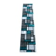 thumbnail image 2 of Masada Rugs Area Rug Modern Contemporary Design 1110 Turquoise Grey White Black (2 Feet 4 Inch X 11 Feet) Long Runner, 2 of 6