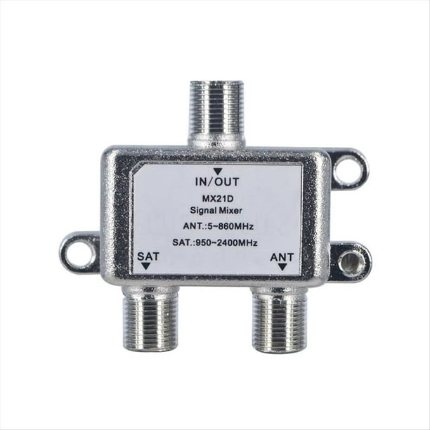 Divisor de Antena de TV Bidireccional, Cable Coaxial, Cable de Antena, Divisor de Señal, Conector Hembra, Interruptor, Conmutador.