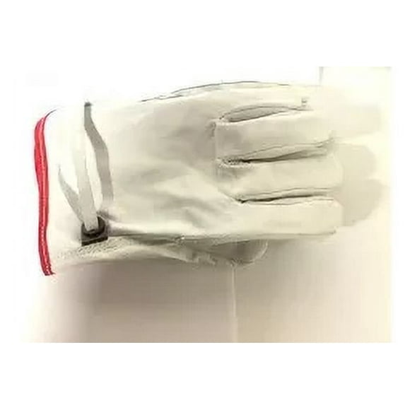 Guantes De Piel Color Blanco Talla L-xl