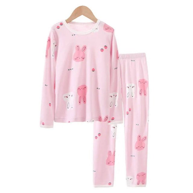 Conjunto de pijamas de 2 uds para niños y niñas, ropa interior de algodón con estampado de dibujos animados, Jersey y pantalones, para Navidad y otoño, nuevo 100%