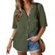 thumbnail image 1 of Blusa HOTOUCH de algodón para mujer, cuello en V, cuello en V, manga corta, 1 of 6