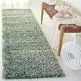 thumbnail image 2 of SAFAVIEH Hudson Shag Jaden Striped Runner Rug, Green/Ivory, 2'3" x 8', 2 of 8