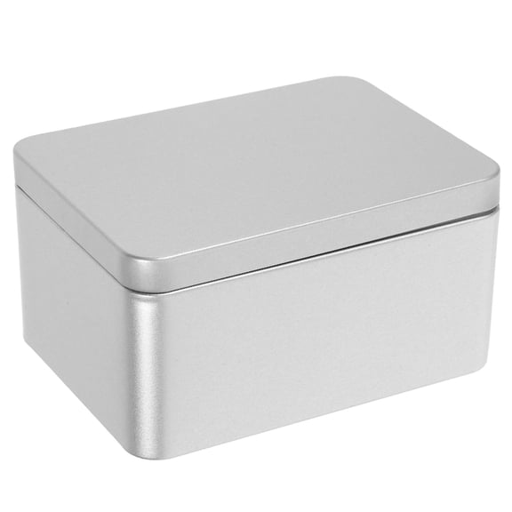 HEANUJJ Photo Organizer Box Tinplate Storage Box Silver 1Set For Home Use