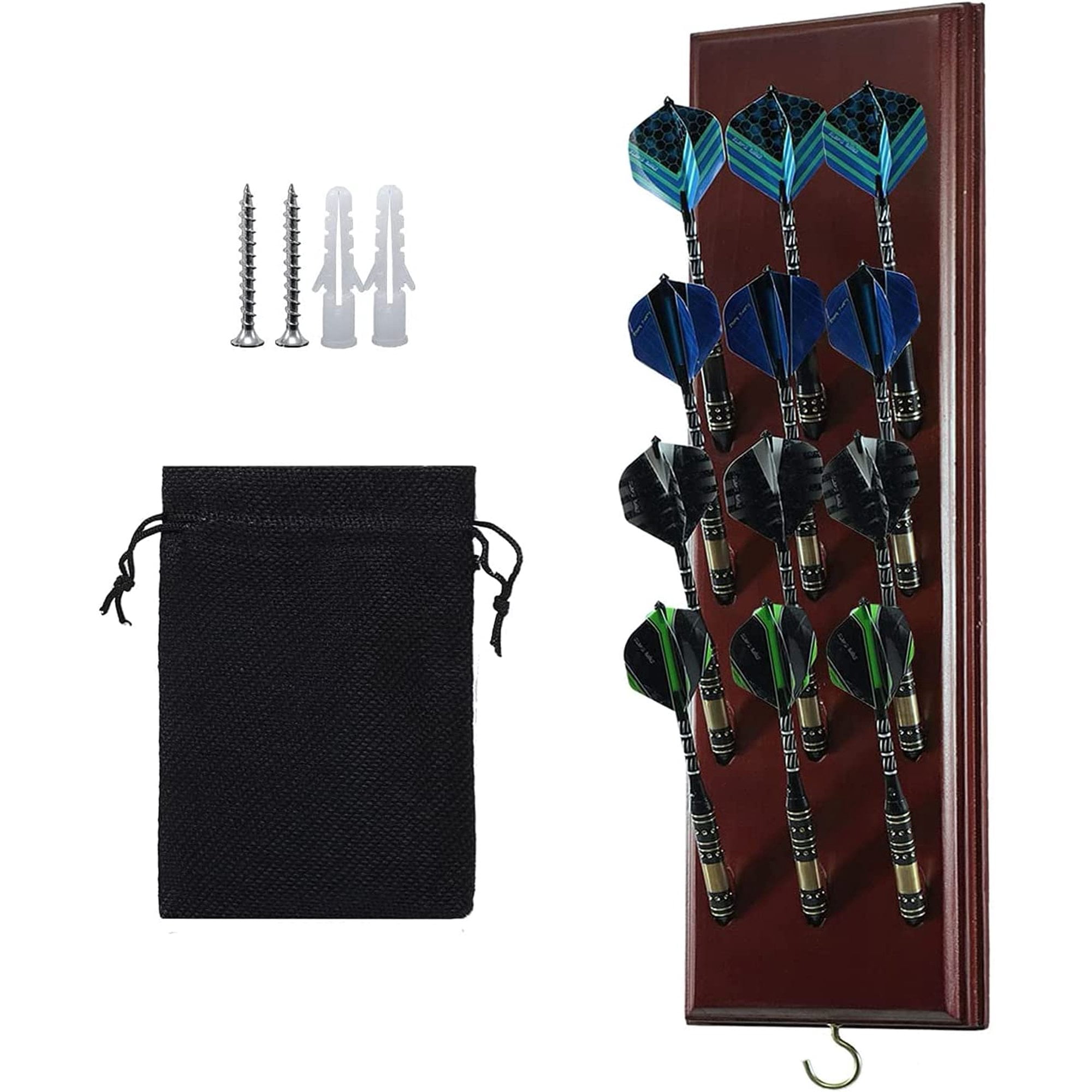 Dart Caddy Wall Mounted Darts Holder Displaying 12pcs Darts Cherry