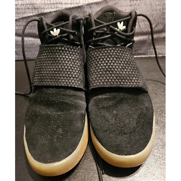 Adidas Mens Tubular ATHLETIC SHOES SZ 10 Invader Strap BB5037 Black Faux Suede