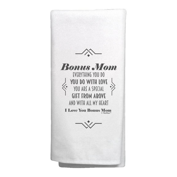 ThisWear Adoptive Dad Gifts for Men Bonus Dad You Are A Special Gift From Above Poem Decorative Kitchen Towel White