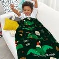 thumbnail image 2 of Manta Navideña Con Muñeco De Nieve Y Dinosaurio, Suave Y Acogedora, De Lana, Franela Y Microfibra, Para Sofá Cama., 2 of 3