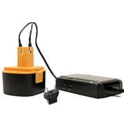 Lincoln 12V Battery + Charger Replacement with EU Adapter - Compatible with Lincoln PowerLuber Grease Guns Models # 1201, 1240, 1242, 1244, LNI-1201, LNI-1242, LNI-1244 (1300mAh, NICD)