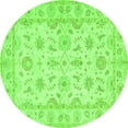 thumbnail image 1 of Ahgly Company Indoor Round Oriental Green Traditional Area Rugs, 4' Round, 1 of 1