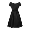 thumbnail image 2 of SCRAWLGOD Santa Claus Christmas Time Dress for Women with Short Sleeves Midi Dresses for Women Casual A Line Breathable Women's Dresses Casual with Wide Neck for Holidays Size XS, 2 of 7