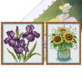 thumbnail image 1 of Hilo Algodón Ecológico Bordado Parcial Punto Cruz Con Flores 14CT 17x17/19x26cm, 1 of 9