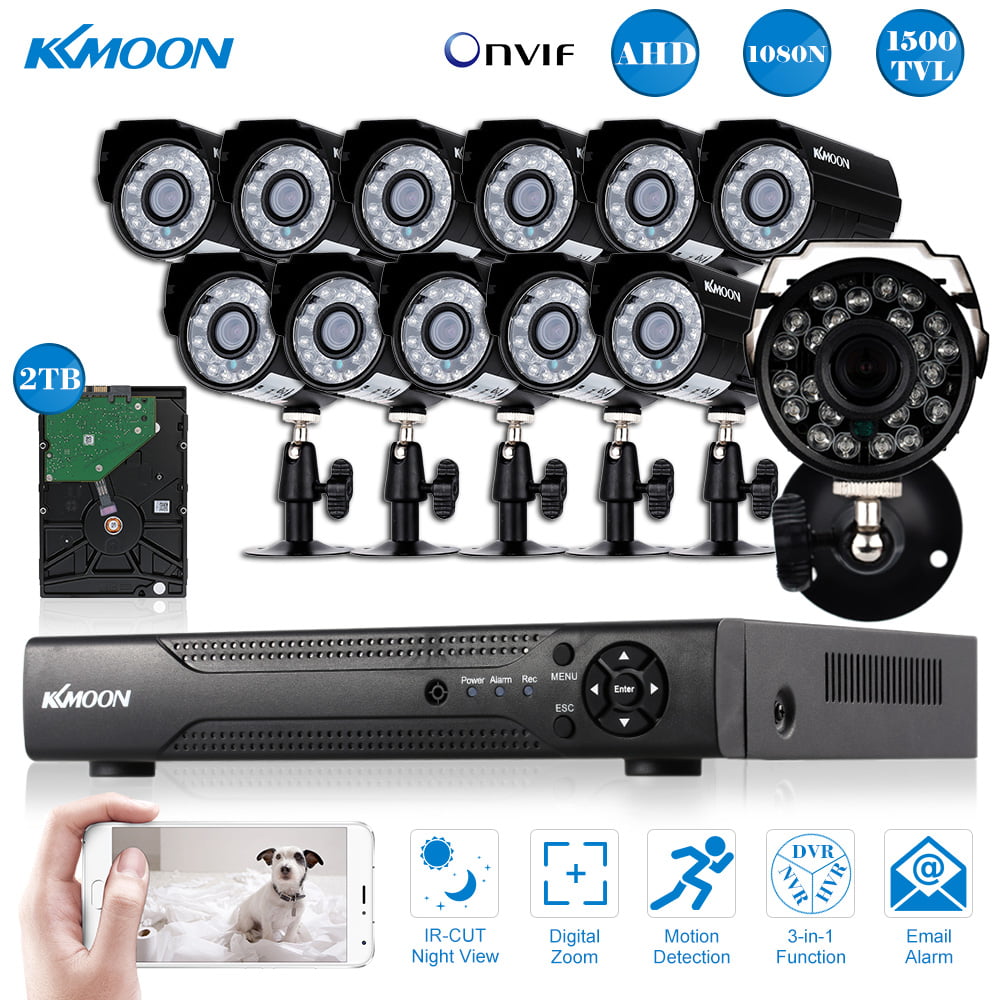 KKmoon 16CH 1080N AHD DVR 16pcs 720P 1500TVL Outdoor Bullet Camera CCTV System