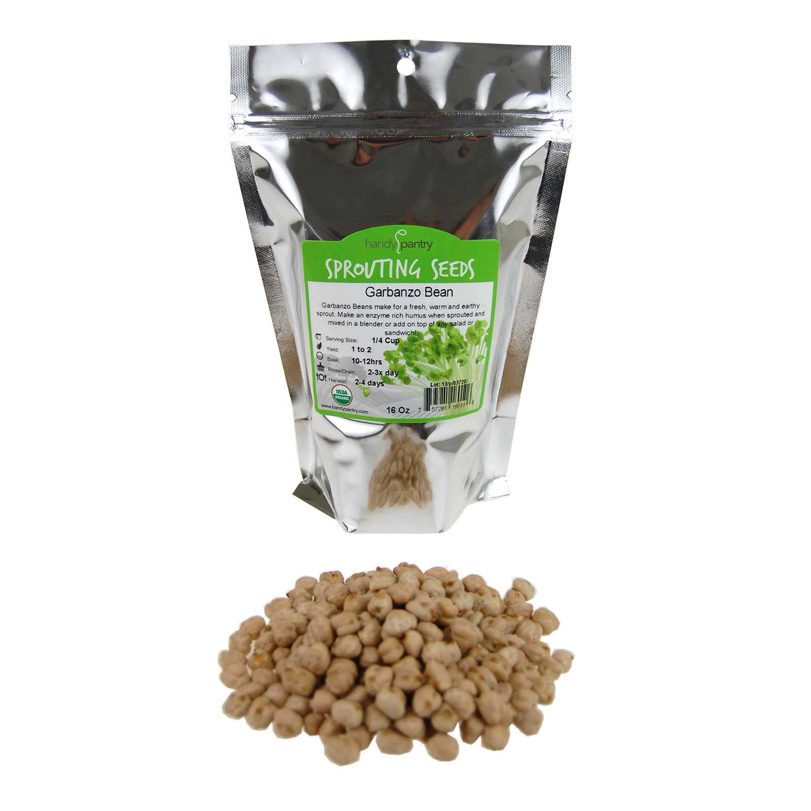 Dried Garbanzo Beans Organic Sprouting Seeds 1 Lbs Handy Pantry