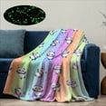 thumbnail image 4 of Coral Fleece Luminous Blanket Sofa Blanket Art Decorative Tapestry Soft Lightweight Cartoon Throw Blankets For Bed Sofa Living Room, 4 of 5