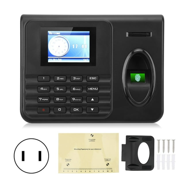 Qiilu Biometric Fingerprint Time Recorder Clocking Machine Time Clock Attendance 2.4"