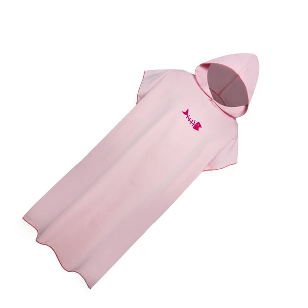 Minnieouse Albornoz de repuesto de secado rápido a prueba de viento de manga corta para hombres y mujeres con capucha de Color sólido para playa Pijama Rosa claro