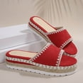 thumbnail image 6 of Women's Espadrille Wedge Heeled Mules, Plus Size Comfortable Open Toe Casual Wedge Sandals for Summer Wear, 6 of 10