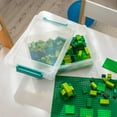 thumbnail image 4 of L ( US Qt) Large Clip Box Clear Plastic Storage Container Bins with Latching Lids Organizing Container for Home Office and School Supplies Stackable Seafoam Buckles, 4 of 6