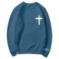 thumbnail image 4 of IDOCLOTHES Christian Sweatshirt for Women Psalms 91 Jesus Outfits Dressy Casual Long Sleeve Tops for Women Fall Sweaters Womens Fall Fashion Clothing Navy, S, 4 of 4