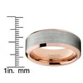 thumbnail image 4 of Metal Masters Mens Tungsten Carbide Wedding Band Ring 8mm Flat Top Brushed Rosetone Pink Comfort-Fit Band 10.5, 4 of 6