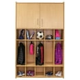 thumbnail image 2 of Tot Mate School Age Floor Locker with 10 Cubbies & Locking Cabinet, Maple, 46"W x 15"D x 71.5"H, RTA, 2 of 8
