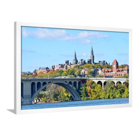 Georgetown Ken - Washington Dc, a View from Georgetown and Key Bridge in Autumn Framed Print Wall Art By Orhan