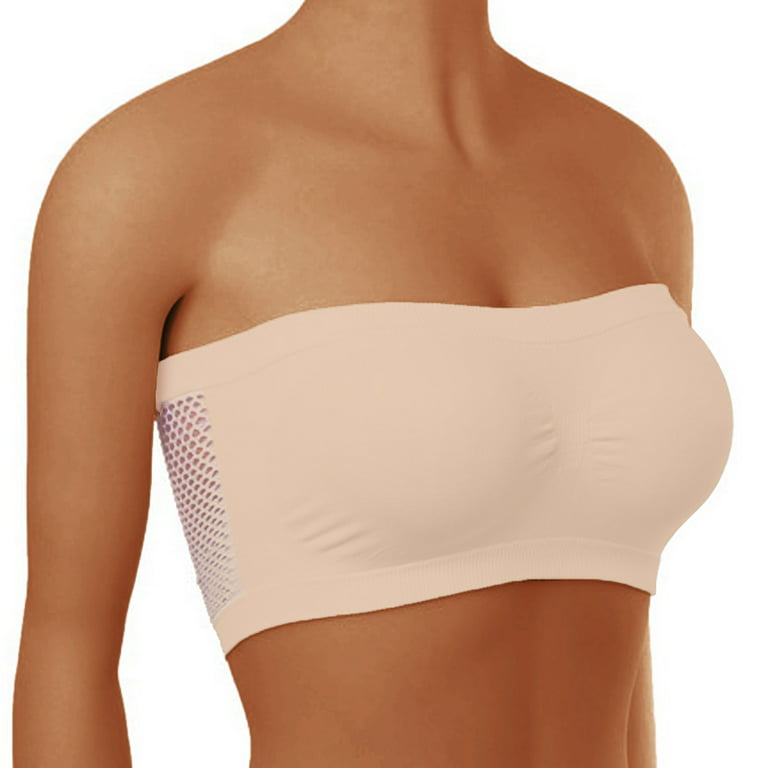 Strapless Bandeau Tube Top - Fits Small to XL - Seamless - Microfiber