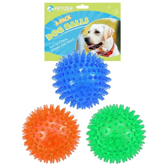 PETIZER 3 Pack 2.5”/6.5cm Durable Squeaky Dog Toy, Floating Interactive Fetch and Chew Toy for Puppy Teething, Small Medium Large Dogs