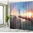 thumbnail image 5 of Ambesonne Lighthouse Shower Curtain, Clouds Sunset at Sea, 69"Wx70"L, Multicolor, 5 of 5