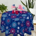 thumbnail image 3 of 4th of July Tablecloth Patriotic Decorations Red White and Blue Print Fireworks Memorial Day Backed Table Cloth American Flag Indoor/Outdoor/Pool/Party (60" Round), 3 of 6