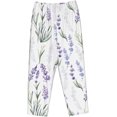 thumbnail image 7 of PISONIC Lavender Printed Women's Pajama Pants, Comfy Pajama Bottoms With Pockets&Drawstring, 7 of 7