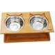 thumbnail image 5 of Cuenco alto para gatos y cachorros Cuenco inclinado para gatos y perros con soporte de madera (2 cuencos, altura ajustable) Adepaton QH-1068, 5 of 5