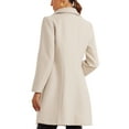thumbnail image 3 of INSPIRE CHIC Elegant Winter Coats for Women's Casual Button Outwear Pea Overcoat XS Beige, 3 of 6