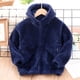 thumbnail image 3 of Gibobby Chamarra acolchada para niñasNiños pequeños niños niñas manga larga invierno Color sólido polar con cremallera Sudadera con capucha chaqueta espe(Marina, 11-12 Años), 3 of 4